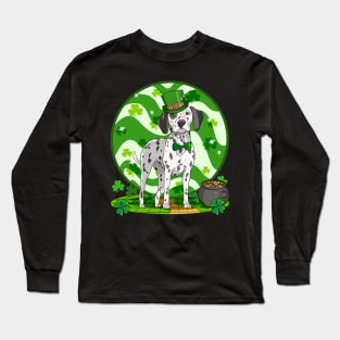 Dalmatian Leprechaun St Patricks Day Irish Dog Long Sleeve T-Shirt